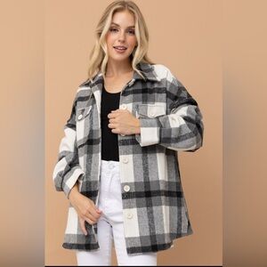 Plaid Button-Up Shacket